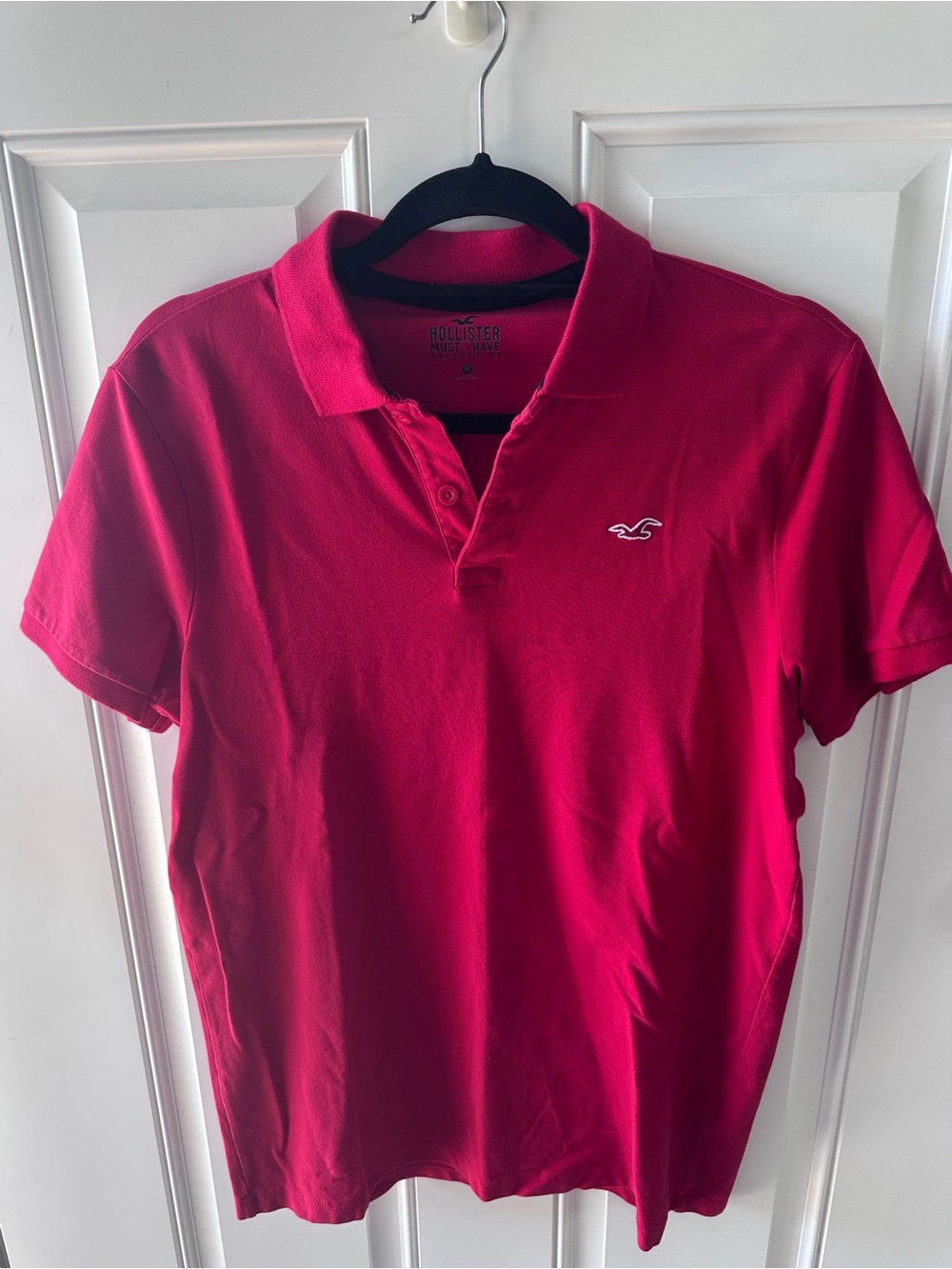 Hollister Men’s Bright Red Polo with Embroidered Logo
